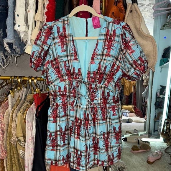 Queen of Sparkles plaid crawfish dress - Picture 5 of 7